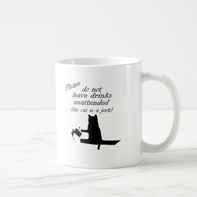 Taza De Café El gato es un idiota (Derecha)