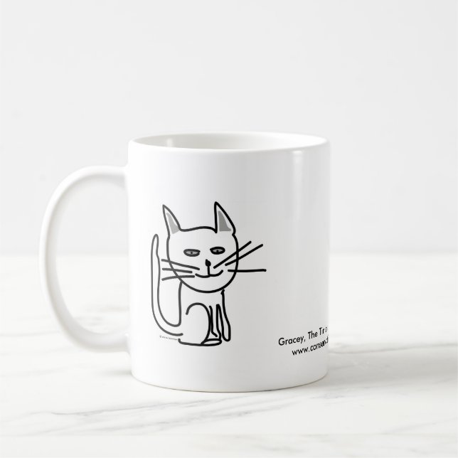 Taza De Café ¡El gato feliz de Gracey! (Izquierda)