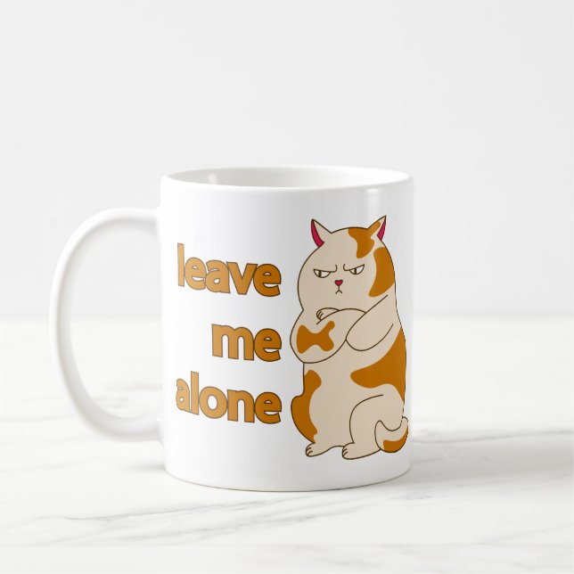 Taza De Café El gato gordo de Moody me deja solo (Izquierda)