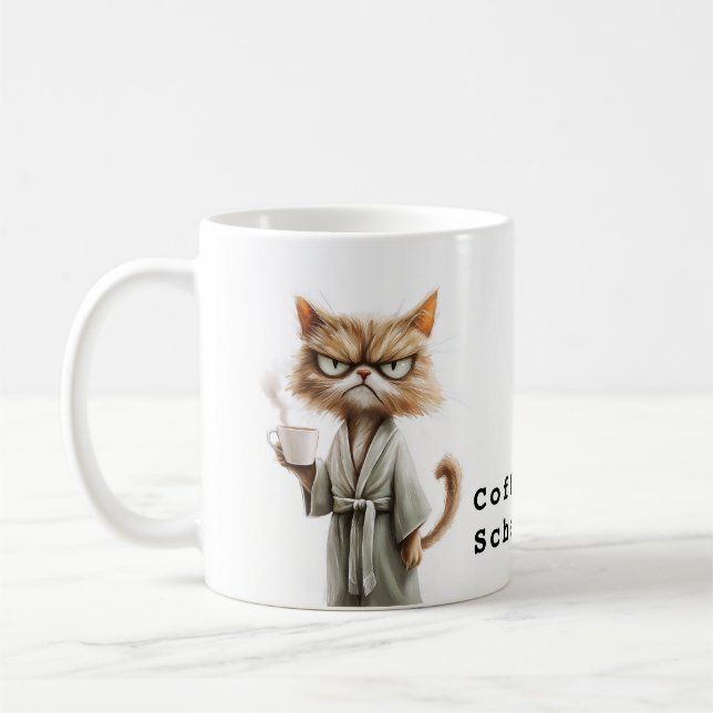 Taza De Café El gato gruñón necesita café (Izquierda)