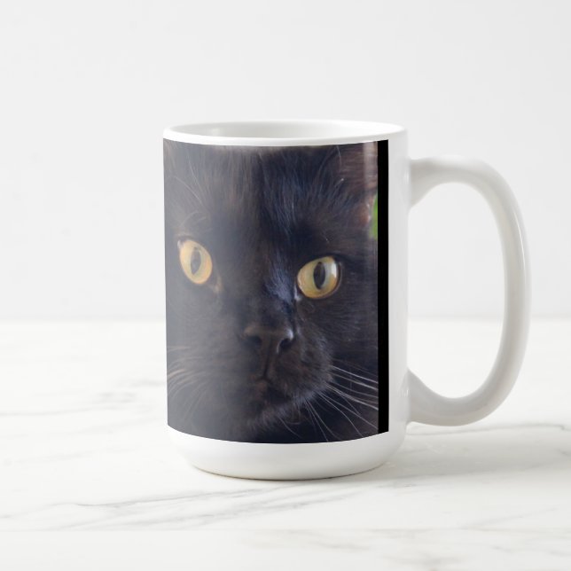 Taza De Café El gato gruñón no cuida, cara negra del gato del (Derecha)