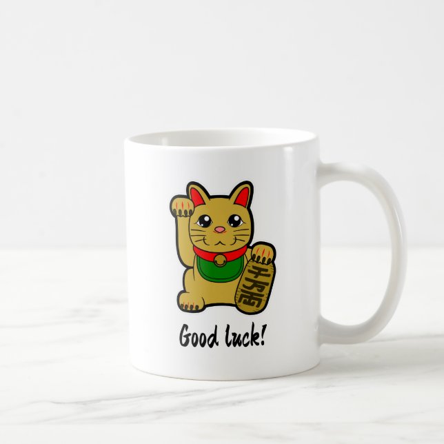 Taza De Café El gato japonés Golden Lucky "Buena suerte" (Derecha)