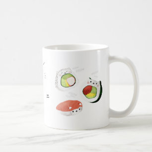 Taza De Café ¡El gato más el sushi iguala Cuteness!