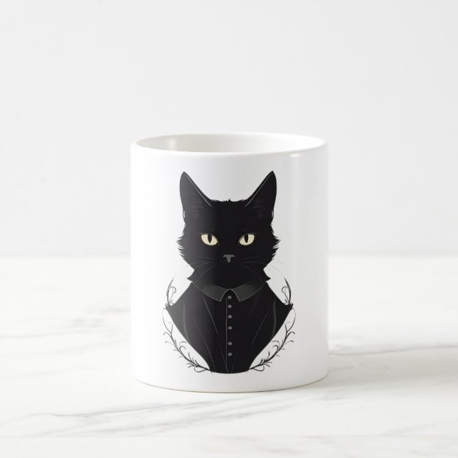 Taza De Café El gato negro encantado de Salem (Centro)