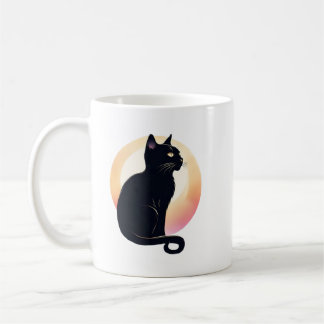 Taza De Café El gato negro sentado