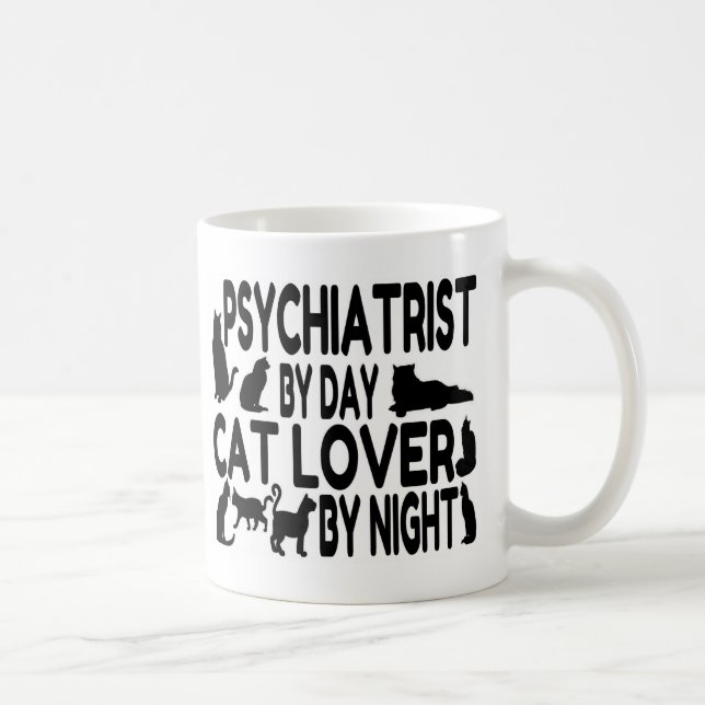 Taza De Café El gato psiquiatra Lover (Derecha)