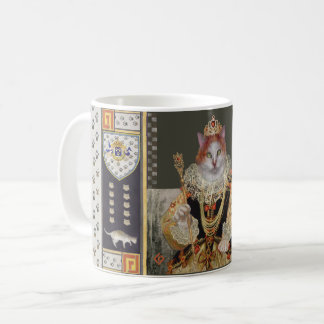 Taza De Café El gato real gobierna el blanco dentro - Reina
