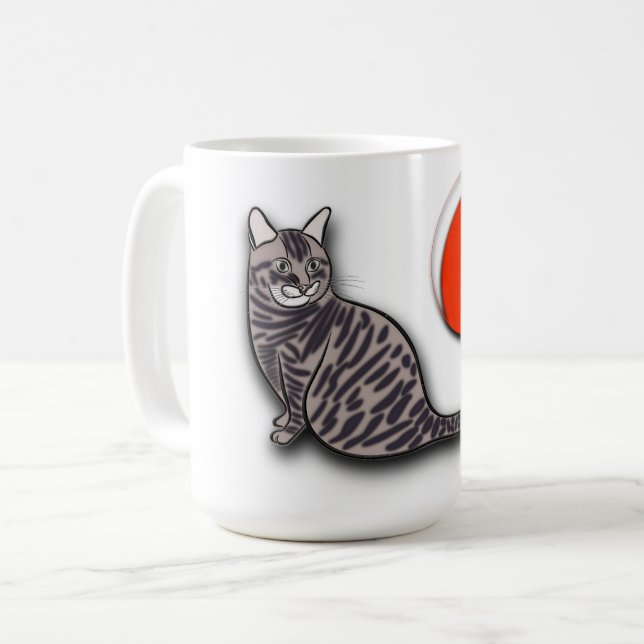 Taza De Café El gato se encuentra con la luna llena (Anverso izquierdo)