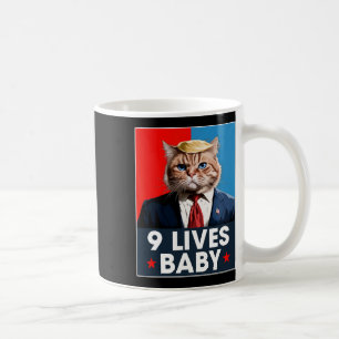 Taza De Café El gato Trump 9 vive un voto gracioso para los gat