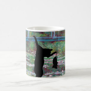 Taza De Café El gato y el ratón negros colgantes