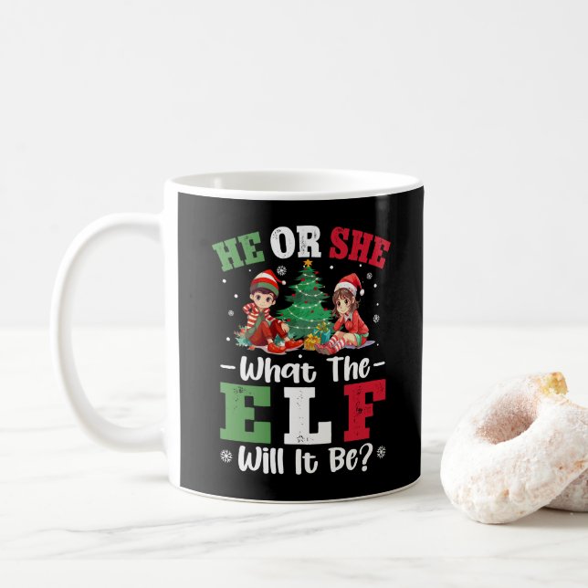 Taza De Café El género revela lo que será el elfo (Con donut)