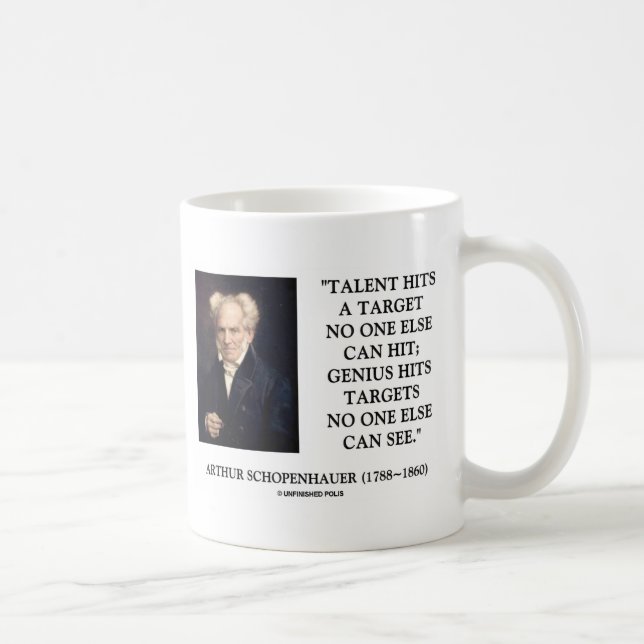 Taza De Café El genio del talento de Schopenhauer golpea (Derecha)