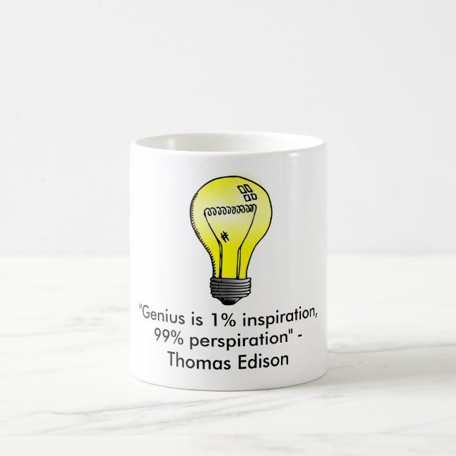 Taza De Café El "genio es inspiración del 1%, cita de la (Centro)