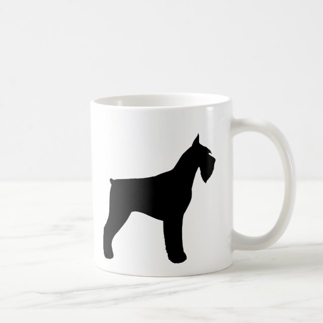 Taza De Café El gigante negro Schnauzer Silhouettes Perro Lover (Derecha)