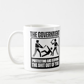 Taza De Café El gobierno es aquí ayudar a asaltar