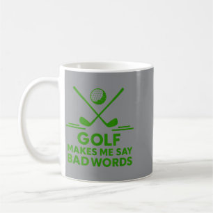 Taza De Café El golf hace que decir malas palabras sea divertid