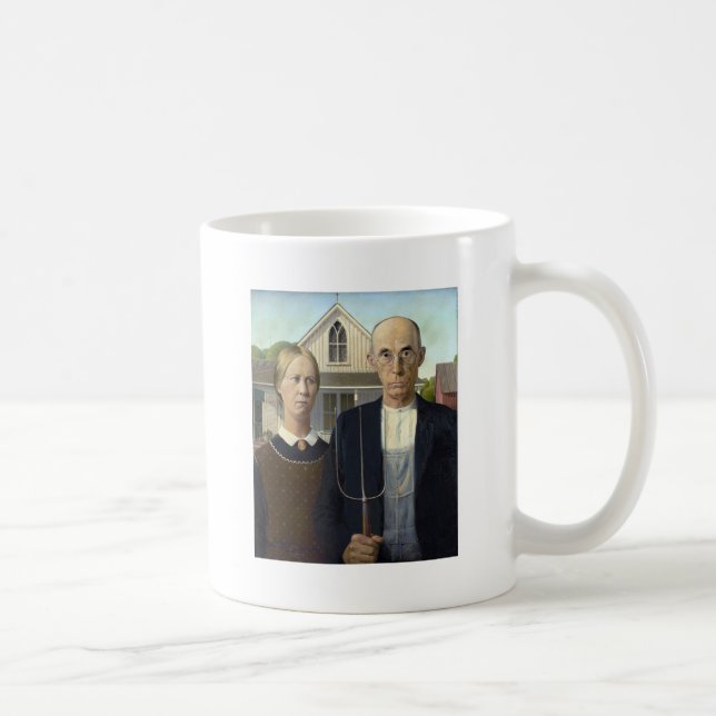 Taza De Café El gótico americano de Grant Wood (Derecha)