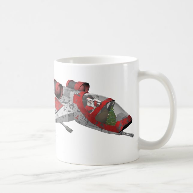 Taza De Café El gracioso Santa Claus del espacio exterior (Derecha)
