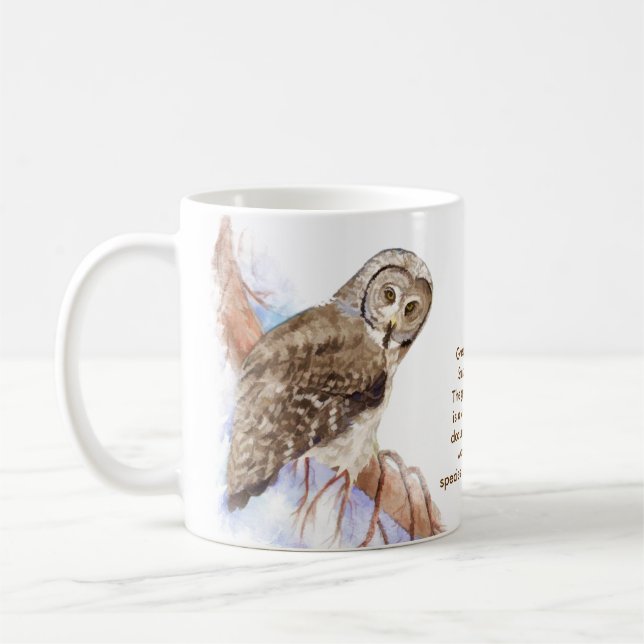 Taza De Café El gran ave búho gris (Izquierda)