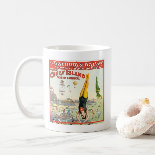 Taza De Café El Gran Carnaval del Agua de la Isla Coney (Con donut)