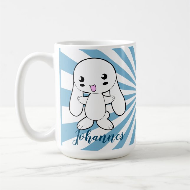 Taza De Café El gran Personalizado de Kawaii Bunny (Izquierda)