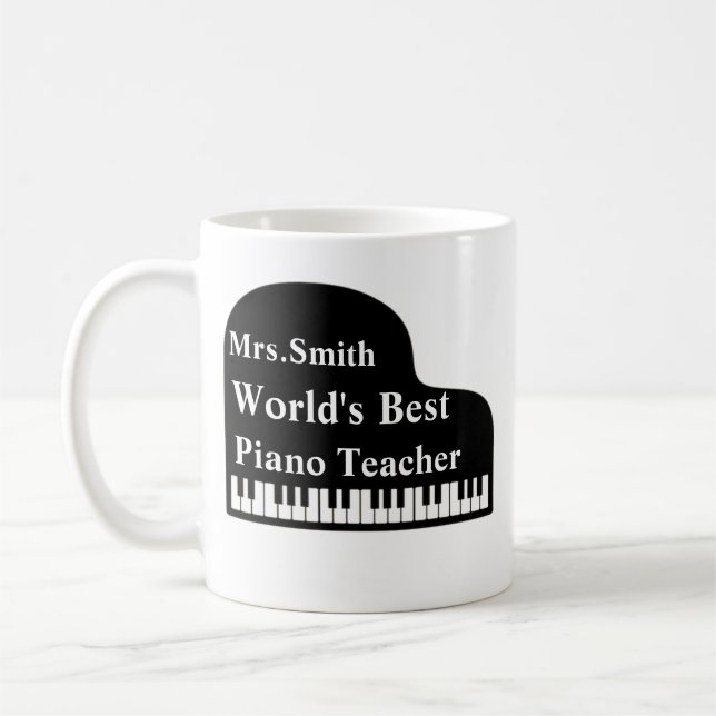 Taza De Café El gran piano personaliza al mejor profesor de pia (Izquierda)