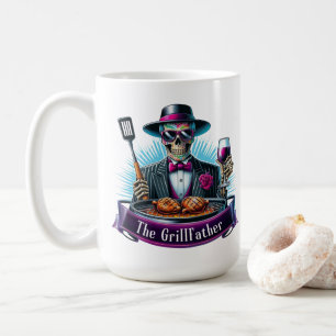 Taza De Café El Grillfather divertido esqueleto Día del Padre