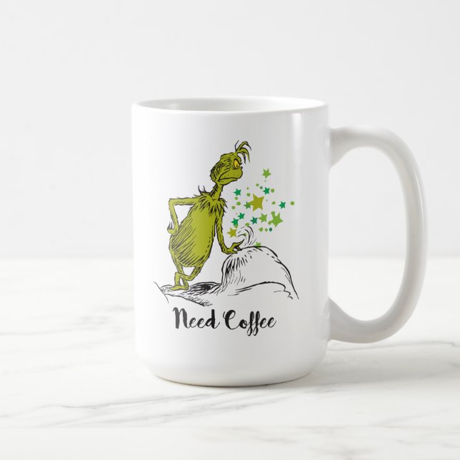 Taza De Café El Grinch | Necesidad de café (Derecha)