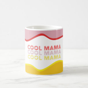 Taza De Café El 'Guay Mama' retro con olas de colores vivos