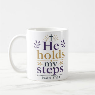 Taza De Café Él guía mis pasos. Cita cristiana inspiradora