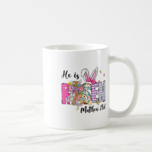 Taza De Café Él ha resucitado Jesús cristiano Feliz Pascua Muje