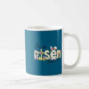 Taza De Café Él ha resucitado Jesús cristiano feliz Pascua muje