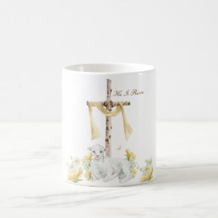 Taza De Café Él ha resucitado Pascua cristiana personalizada