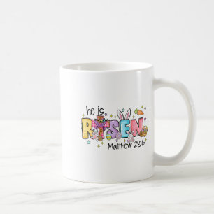 Taza De Café Él ha resucitado Versículo de la Biblia cristiana 