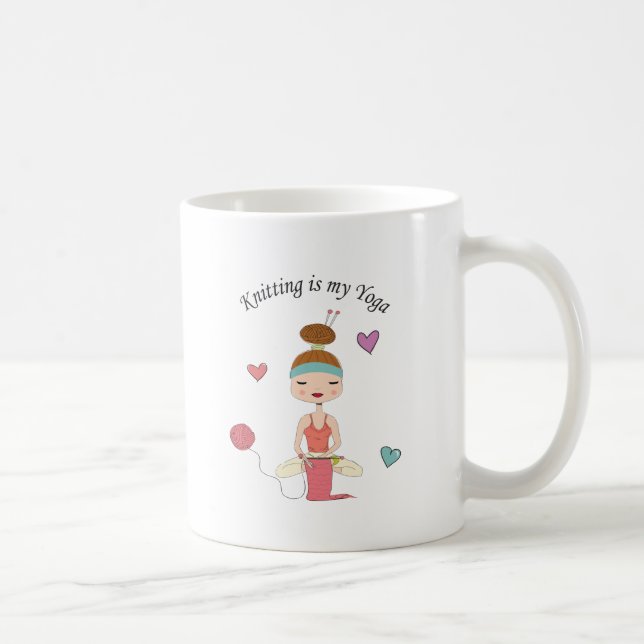 Taza De Café El hacer punto es mi yoga (Derecha)
