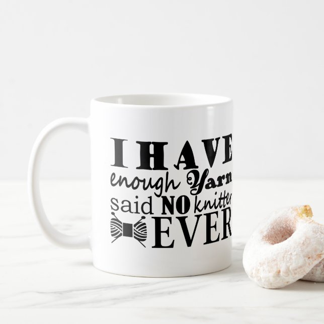 Taza De Café El hacer punto • No bastante hilado hace 2017 a (Con donut)