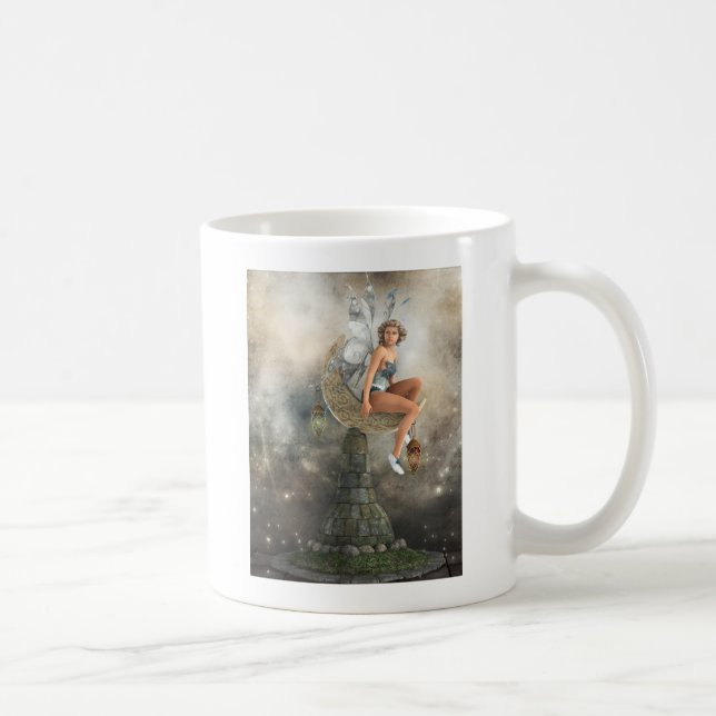 Taza De Café El hada de la luna perezosa (Derecha)