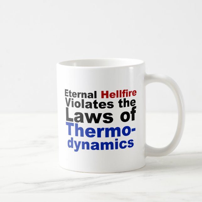 Taza De Café El Hellfire eterno viola la termodinámica (Derecha)