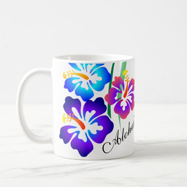 Taza De Café El hibisco hawaiano florece hawaiana (Izquierda)