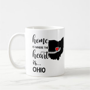 Taza De Café El hogar de Ohio es donde está el corazón