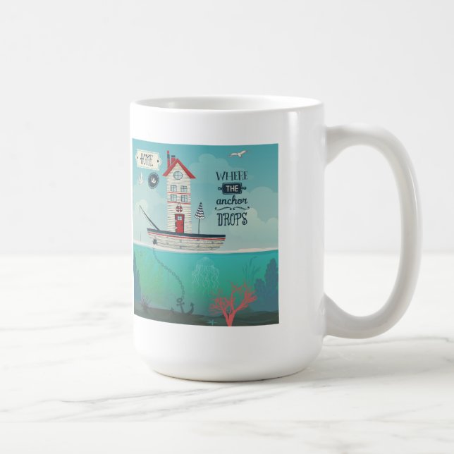 Taza De Café El hogar es adonde el ancla cae (Derecha)