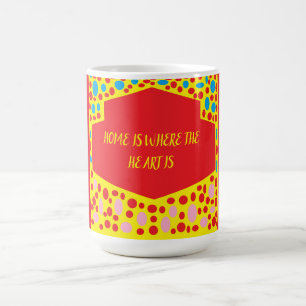 Taza De Café El hogar es donde el corazón está rojo con verde a