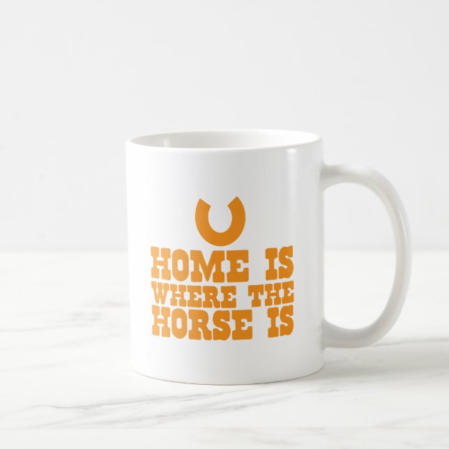 Taza De Café El hogar es donde está el caballo (Derecha)