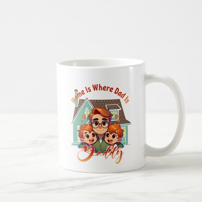 Taza De Café El hogar es donde está papá - Idea de regalo del d (Derecha)