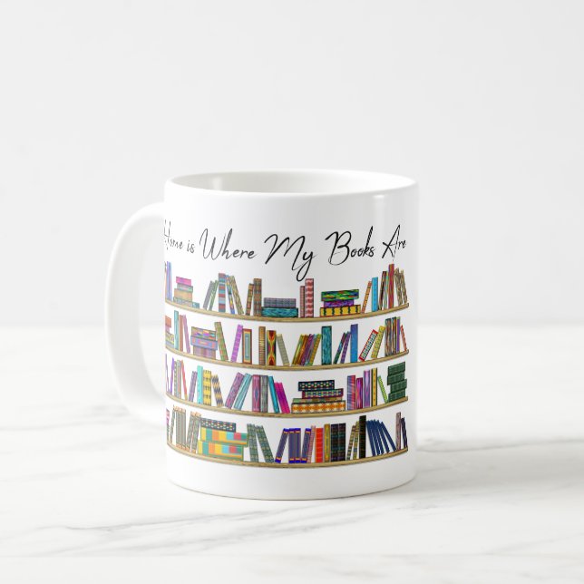 Taza De Café El hogar es donde están mis libros (Anverso izquierdo)