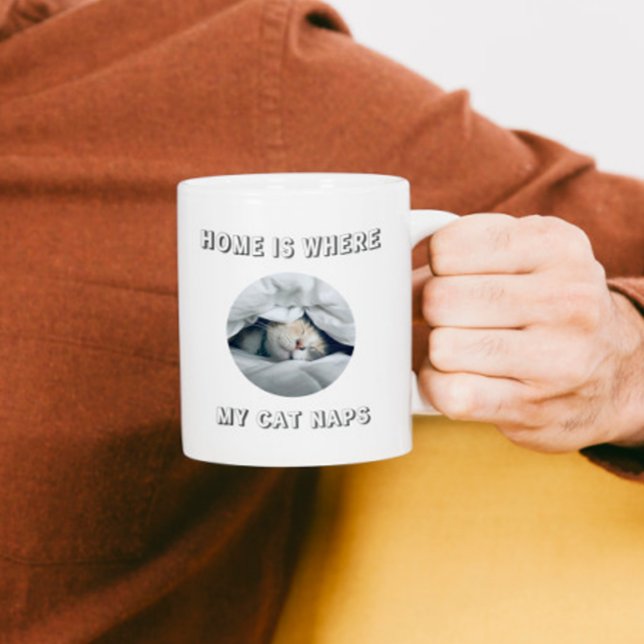 Taza De Café El hogar es donde mi gato toma una siesta personal (Subido por el creador)