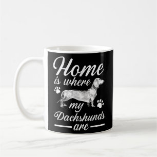 Taza De Café El Hogar Es Donde Mis Dachshunds Son Perros Más Vi