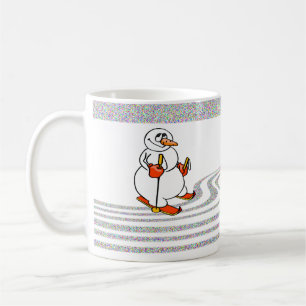 Taza De Café El hombre de nieve esquiando -