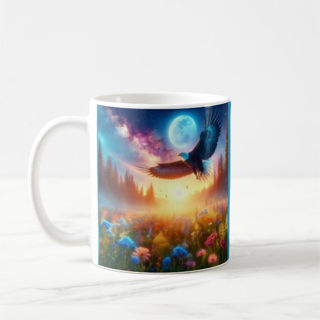Taza De Café El horizonte del alba del águila se eleva (Izquierda)