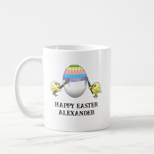Taza De Café El huevo de Pascua está pintado por las gallinas